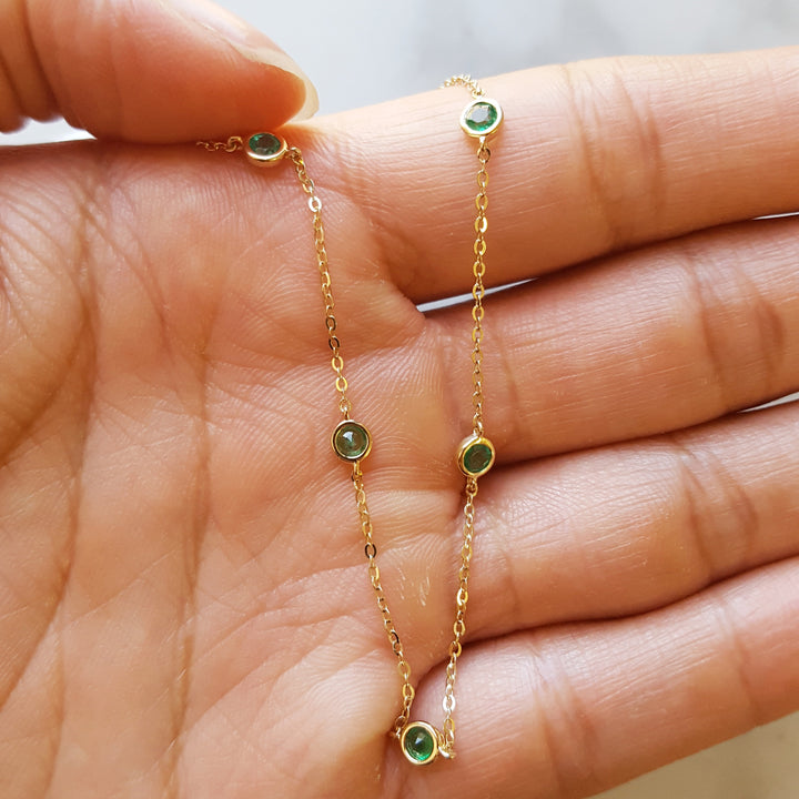 Emerald Station Necklace