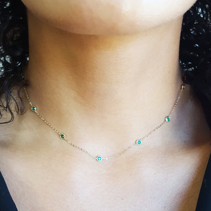 Emerald Station Necklace