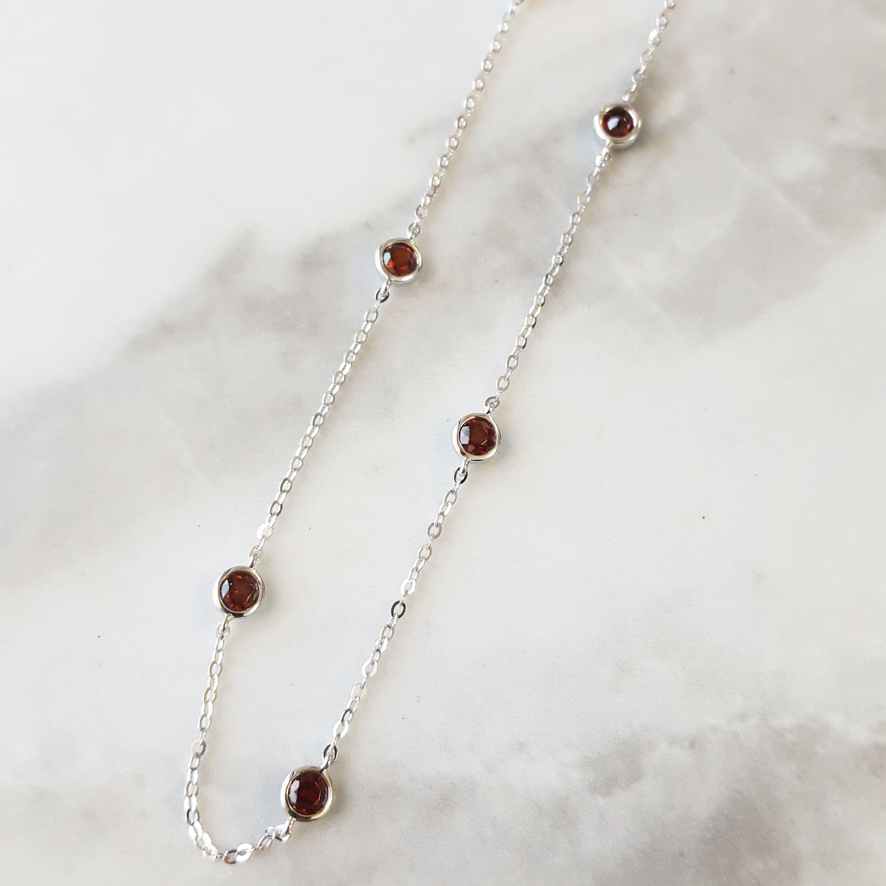 Garnet Station Necklace – Sami Fine Jewelry