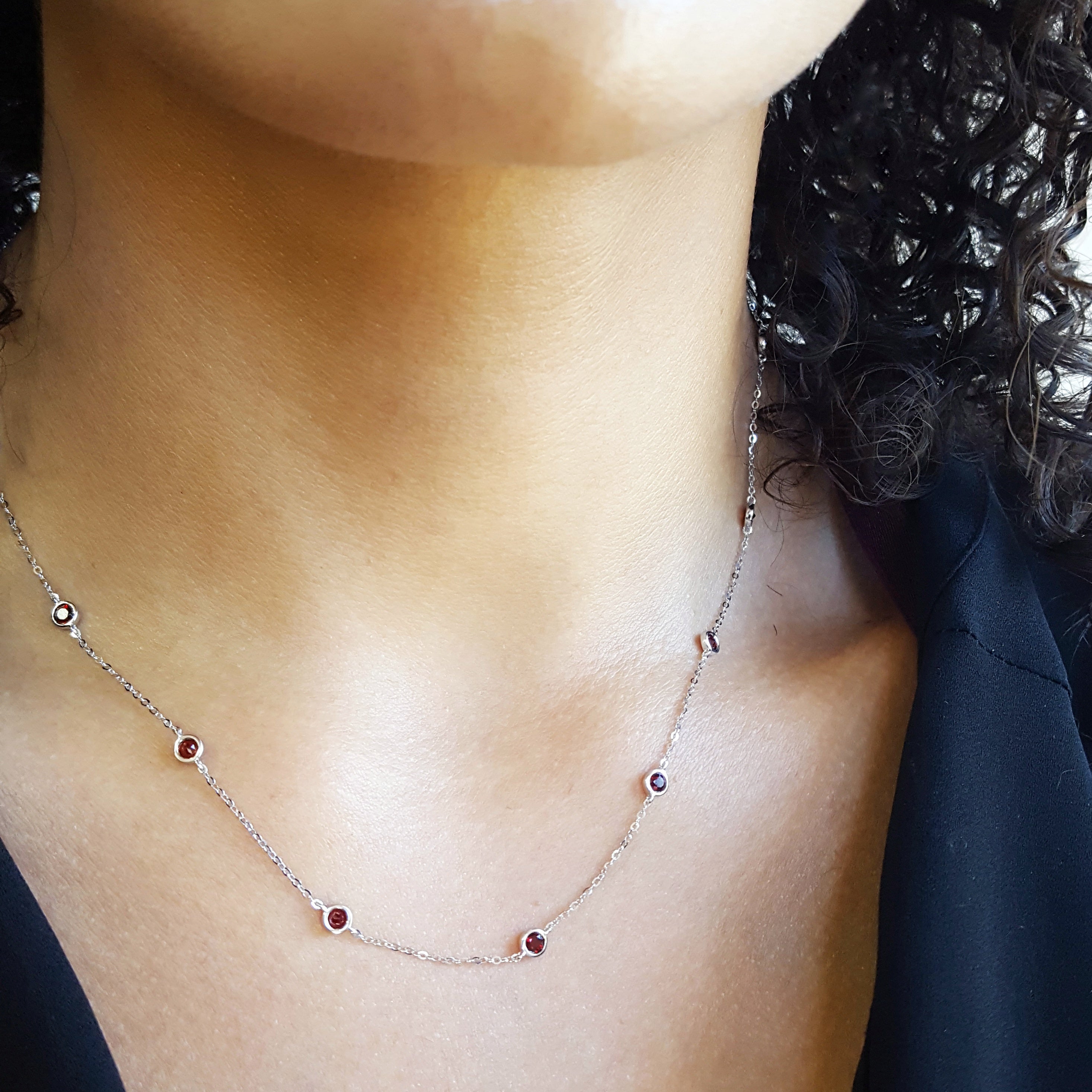 Garnet Station Necklace – Sami Fine Jewelry