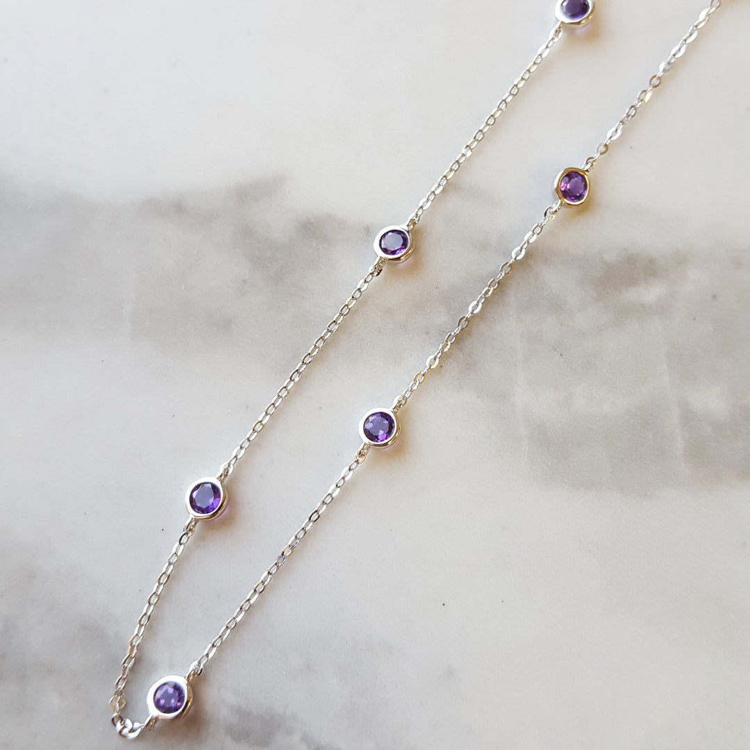 Amethyst Station Necklace