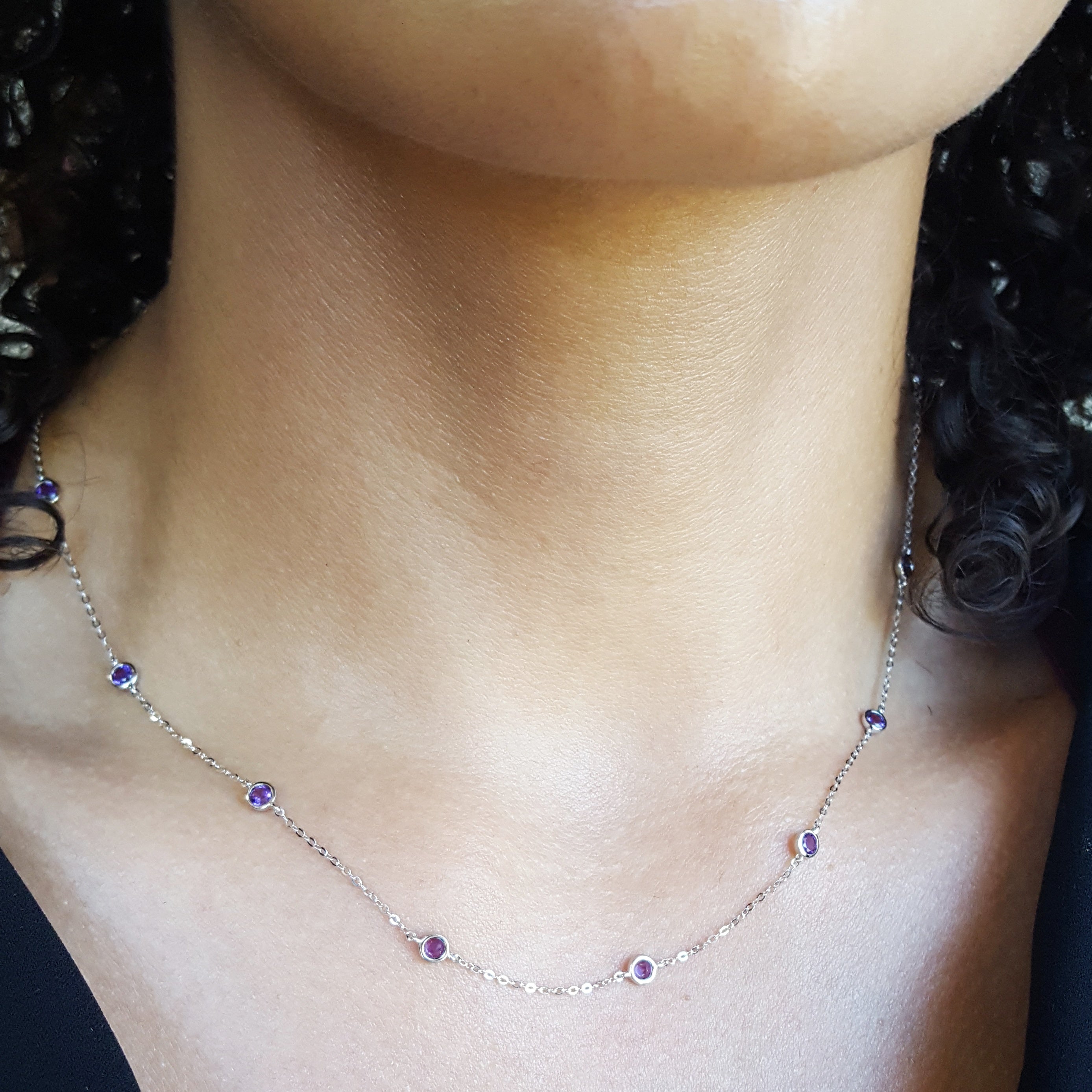 Amethyst Station Necklace – Sami Fine Jewelry