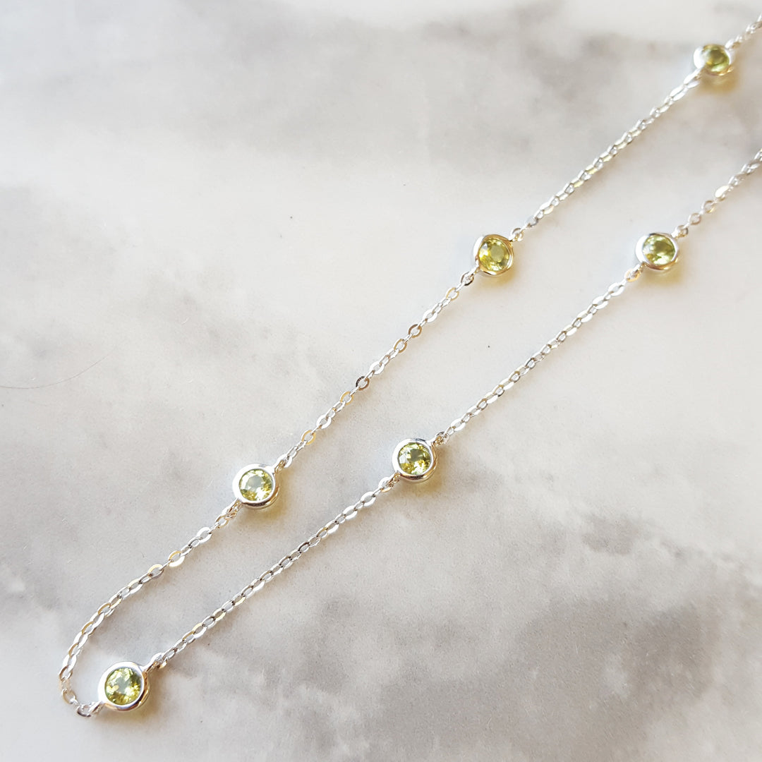 Peridot Station Necklace