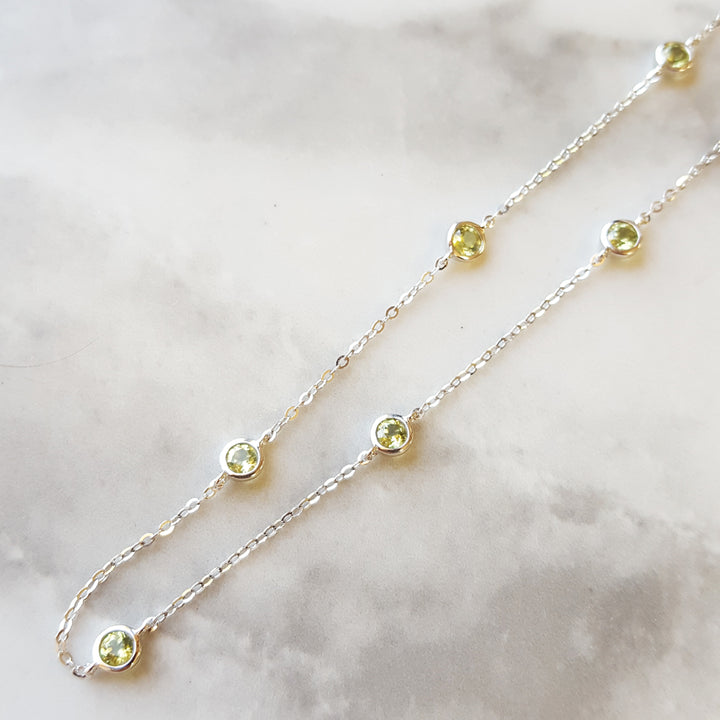 Peridot Station Necklace