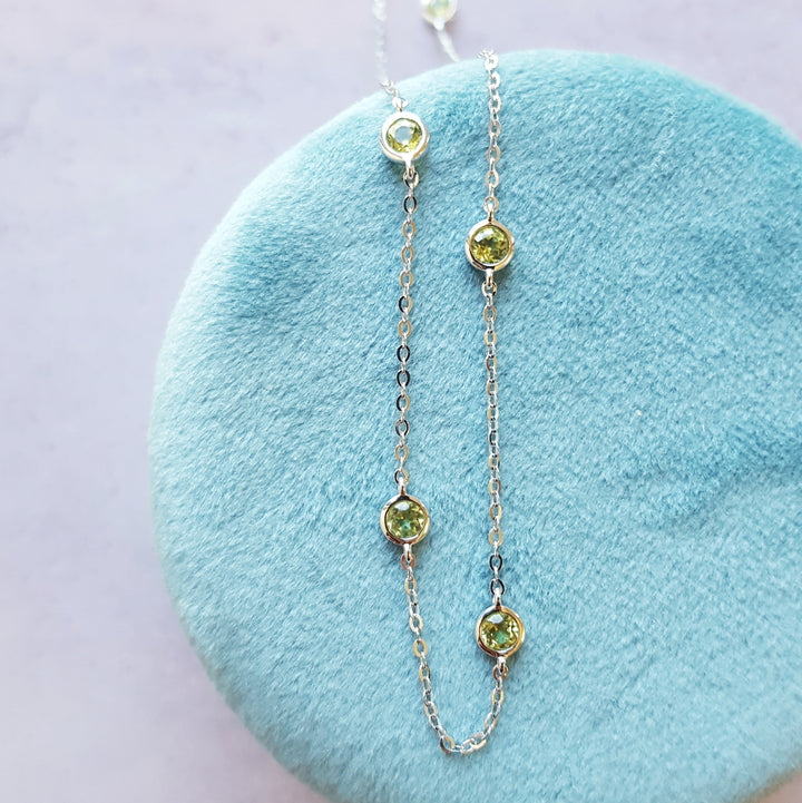 Peridot Station Necklace