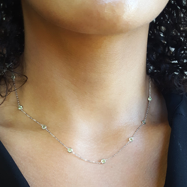 Peridot Station Necklace