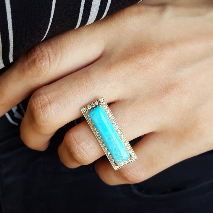 Rustic Inspired Turquoise Ring