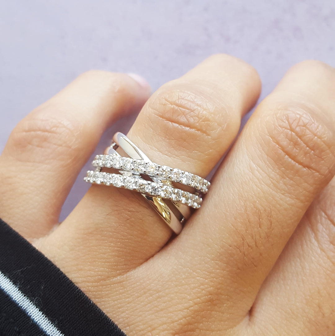 Diamonds Crossing Fashion Ring