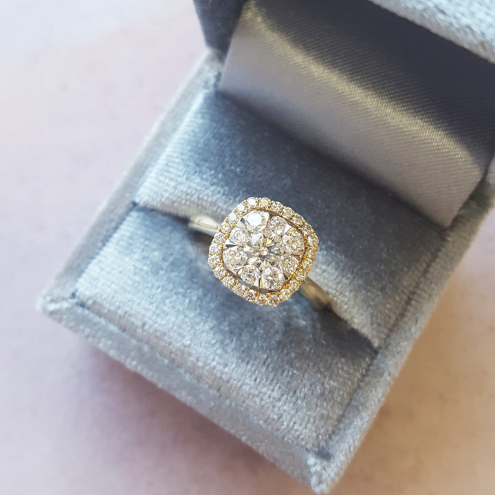 Victorian Inspired Cluster Engagement Ring