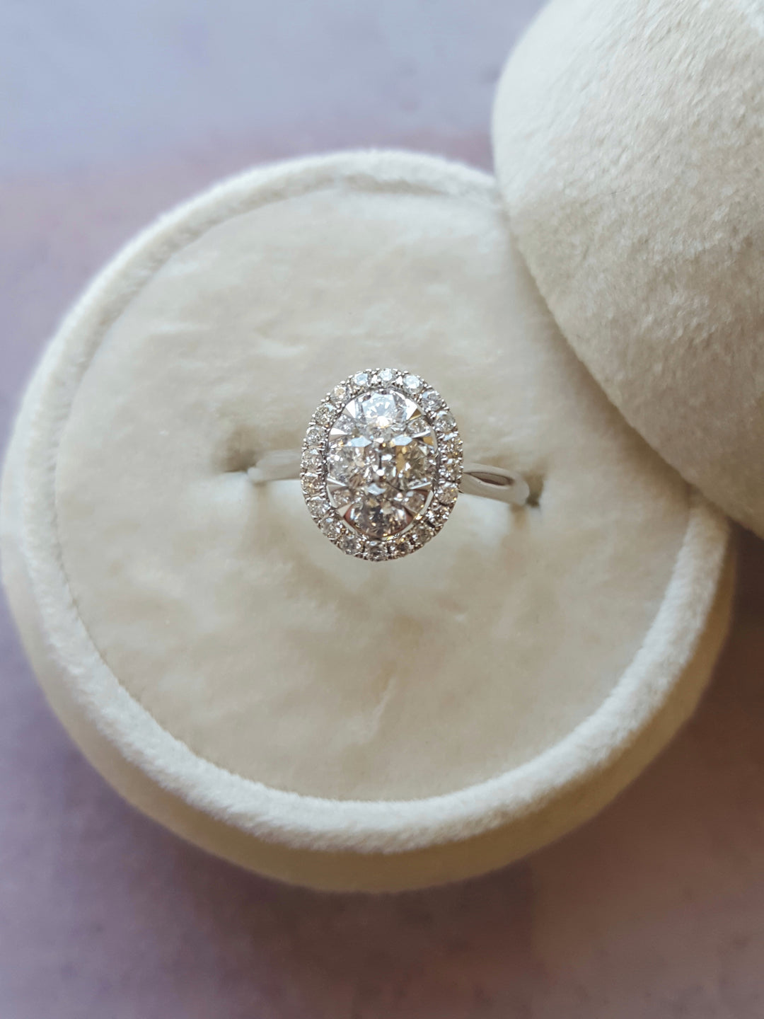 Oval Cluster Engagement Ring