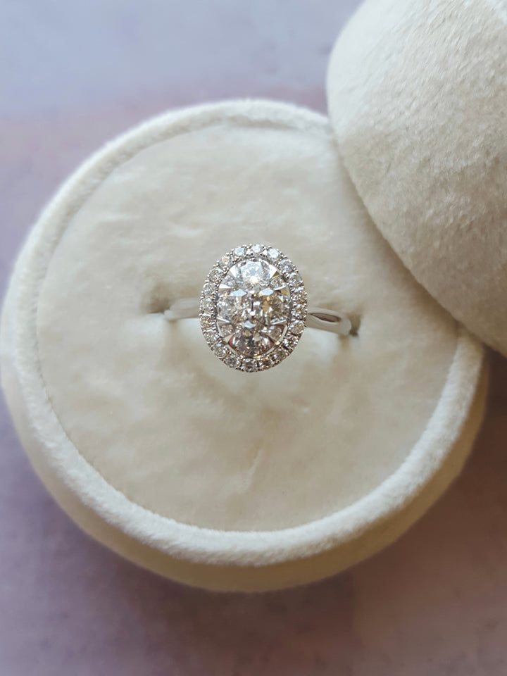 Oval Cluster Engagement Ring