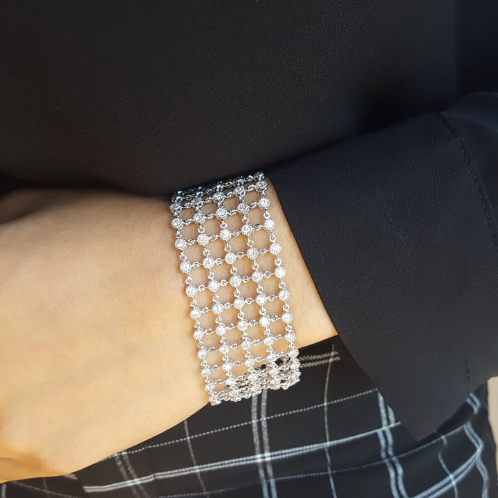 Mesh Interlinked Diamond Bracelet