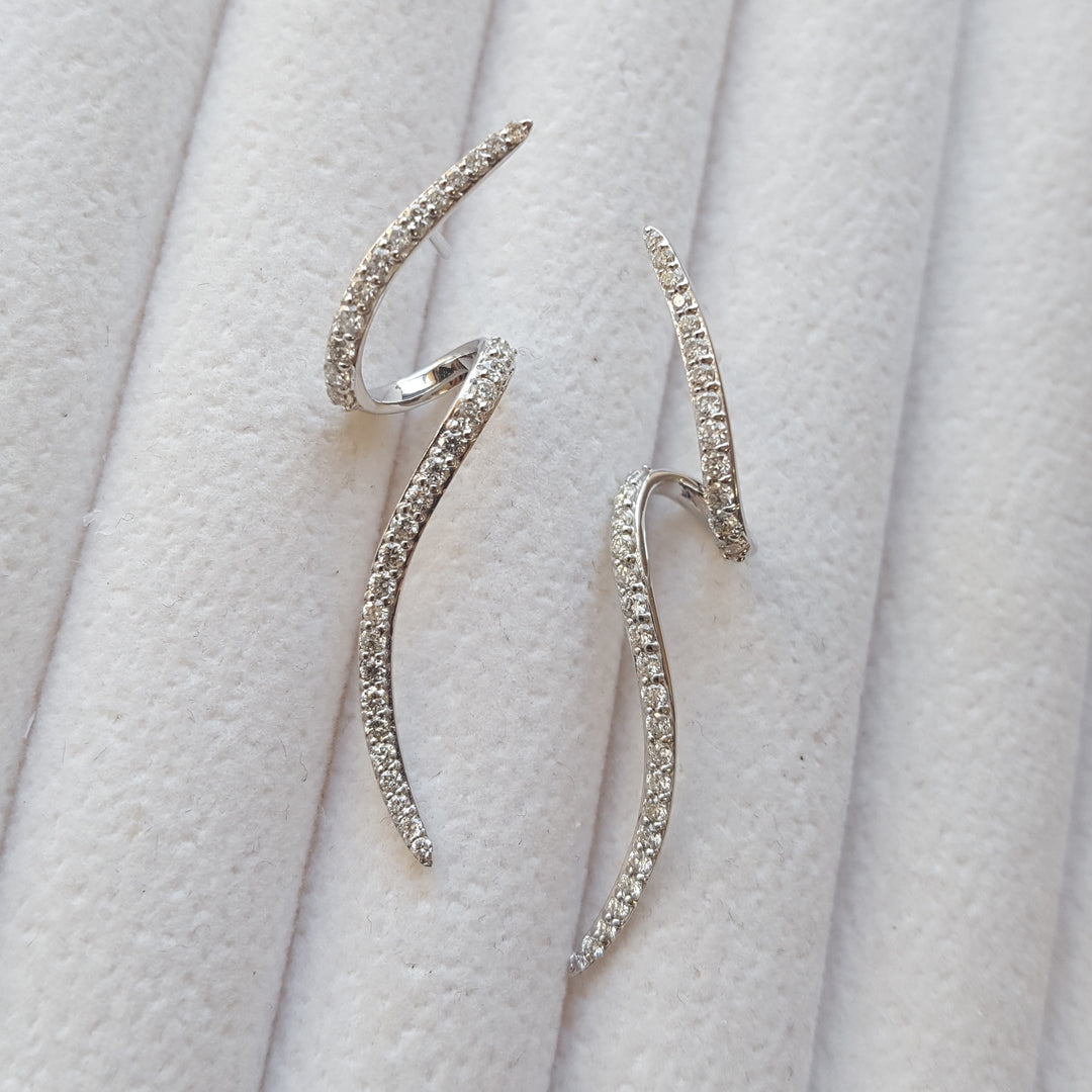 Artistic Swirl Diamond Earrings
