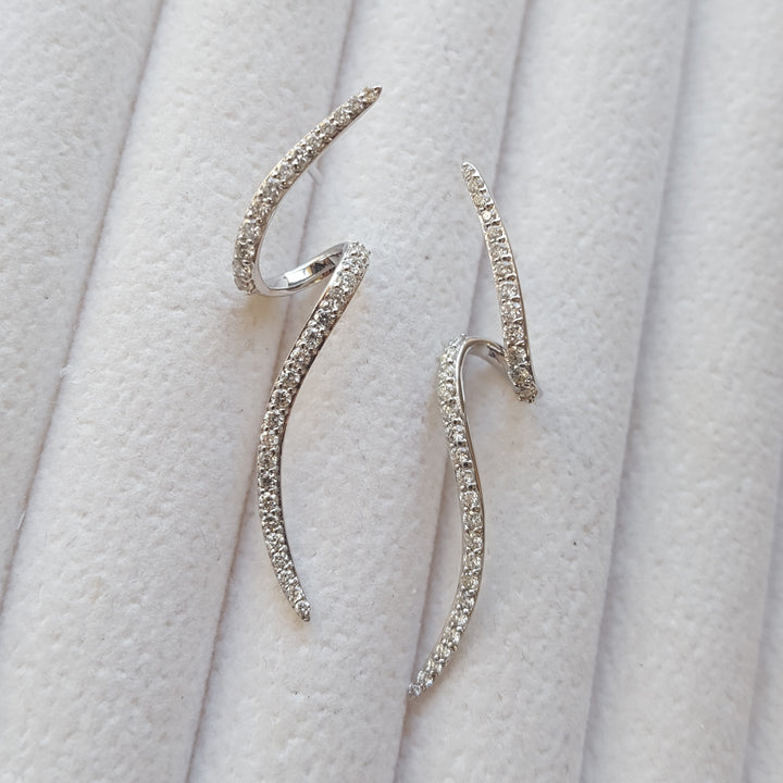 Artistic Swirl Diamond Earrings
