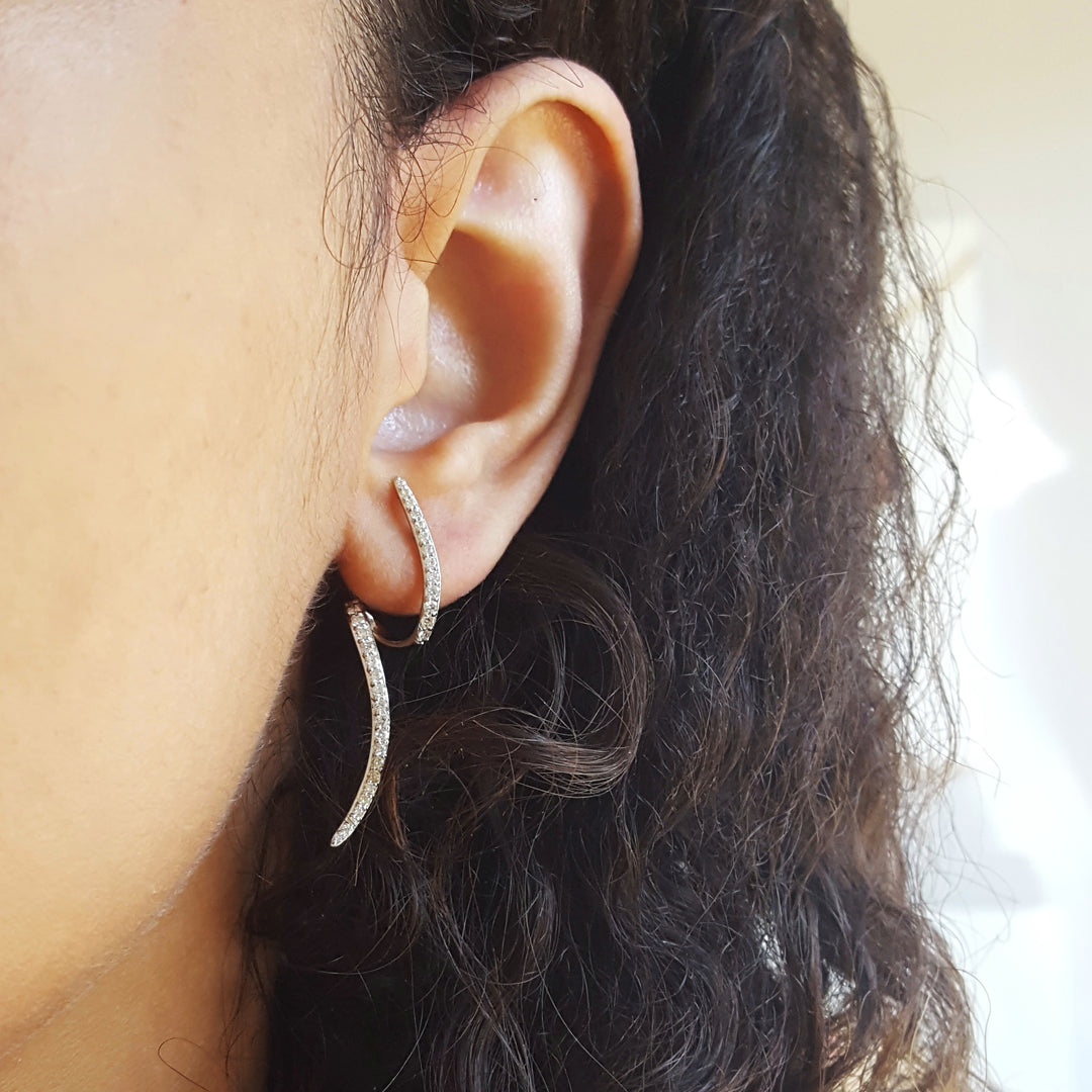Artistic Swirl Diamond Earrings