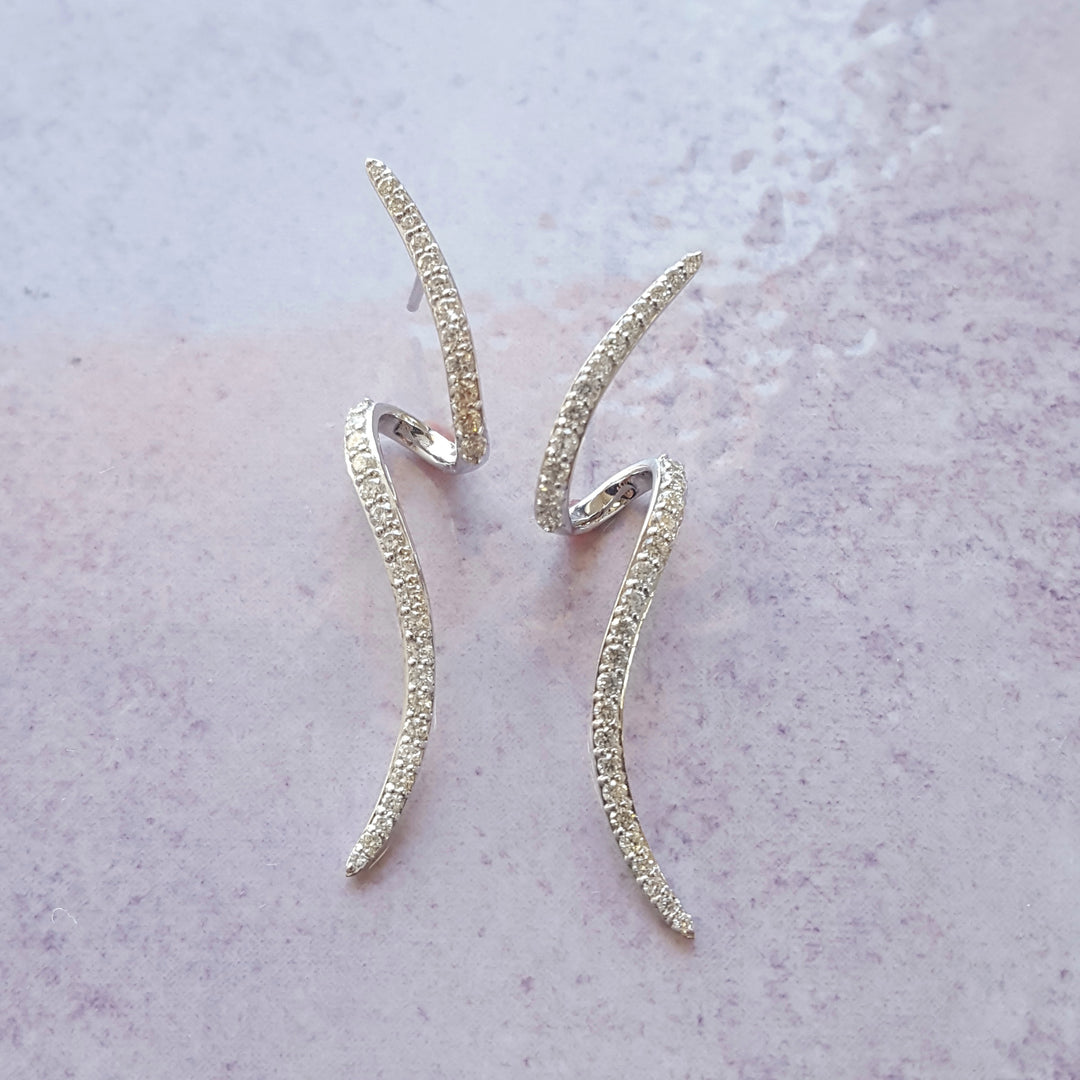 Artistic Swirl Diamond Earrings