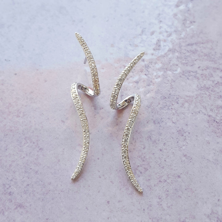 Artistic Swirl Diamond Earrings