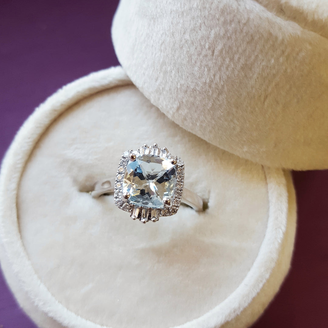 Mermaid Crown Aquamarine Ring - Main Image