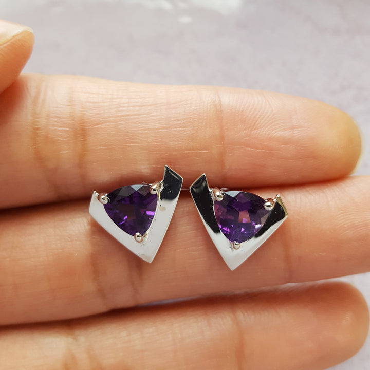 Amethyst Shield Studs