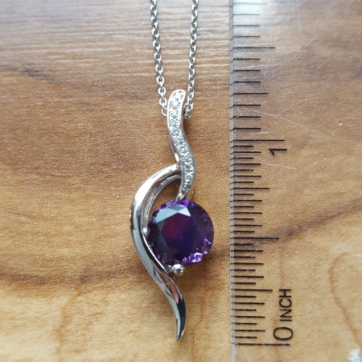 Artistic Swoop Amethyst Pendant