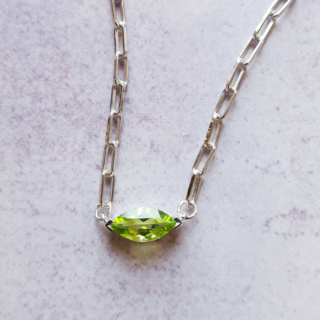 Arizona Peridot Marquise Necklace