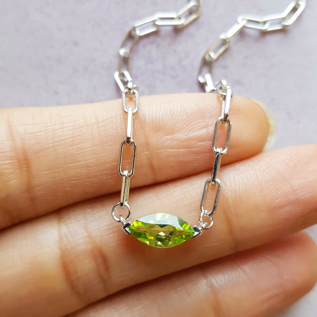 Arizona Peridot Marquise Necklace