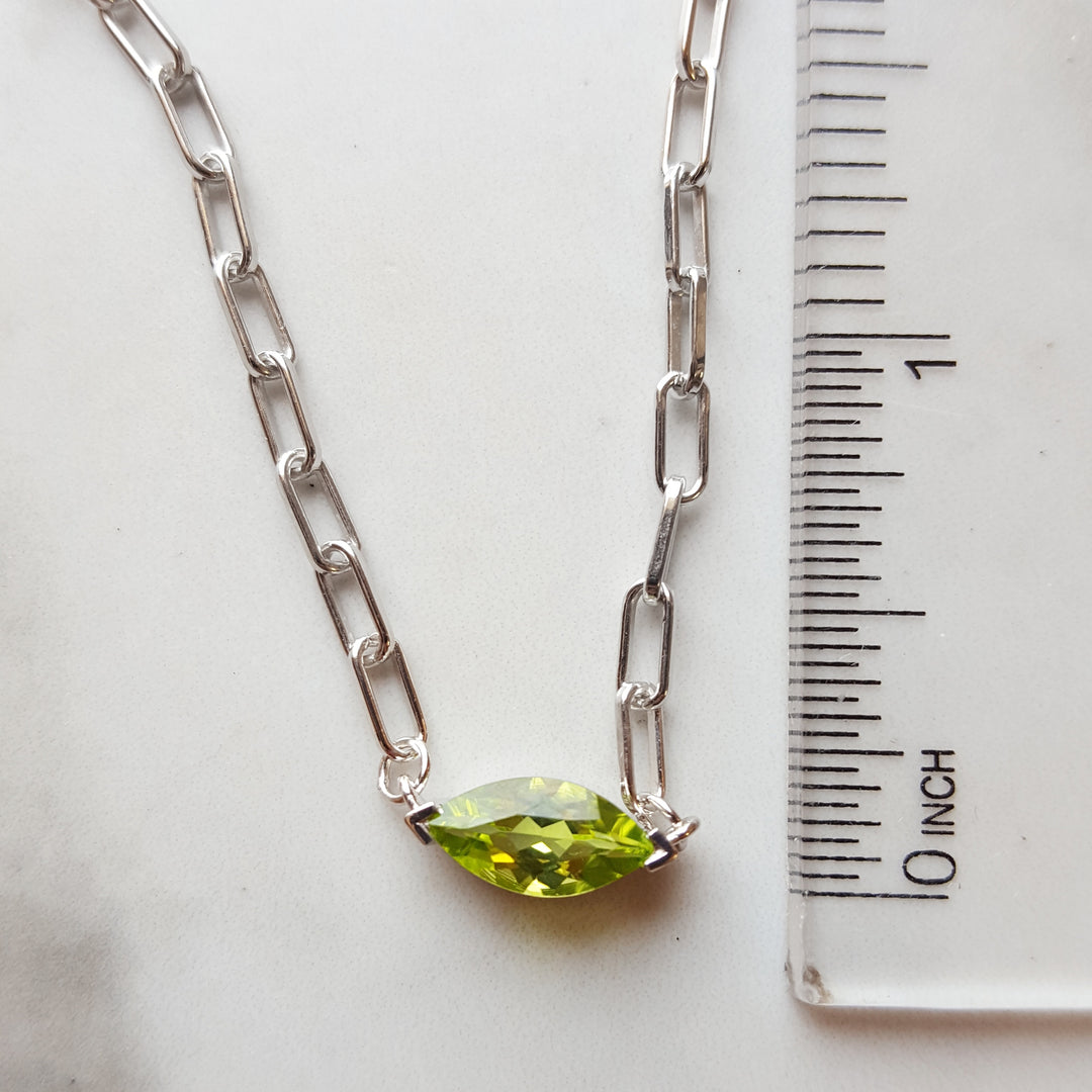 Arizona Peridot Marquise Necklace
