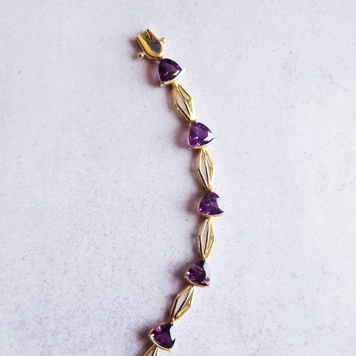 Sleek Trillion Amethyst Bracelet