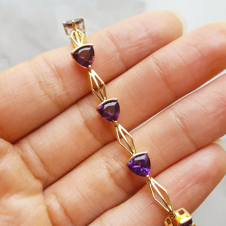 Sleek Trillion Amethyst Bracelet