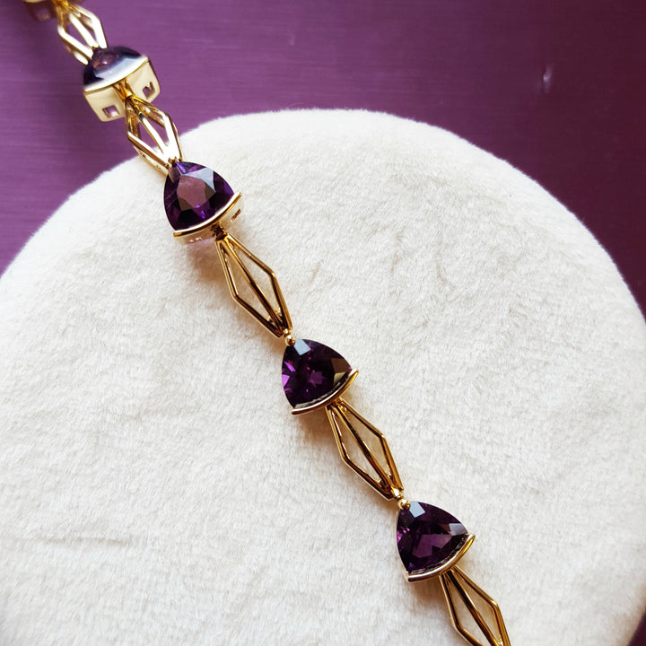 Sleek Trillion Amethyst Bracelet