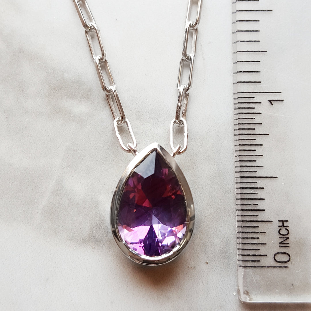 Bold Modern Bezel Amethyst Pendant