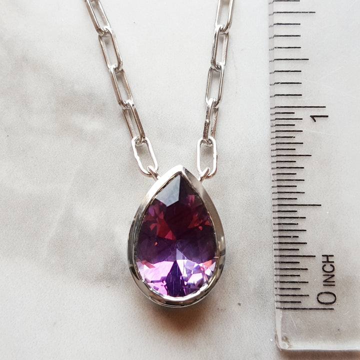 Bold Modern Bezel Amethyst Pendant