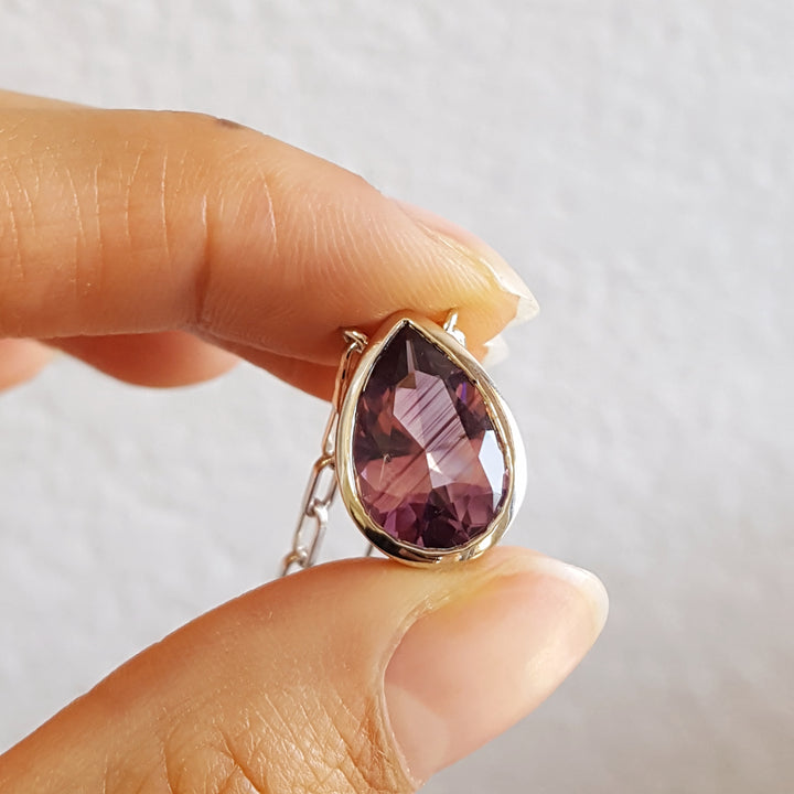 Bold Modern Bezel Amethyst Pendant