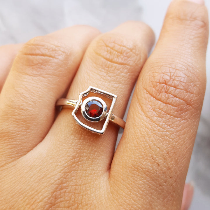 Garnet State Silhouette Ring