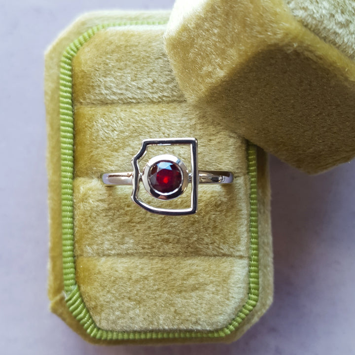 Garnet State Silhouette Ring