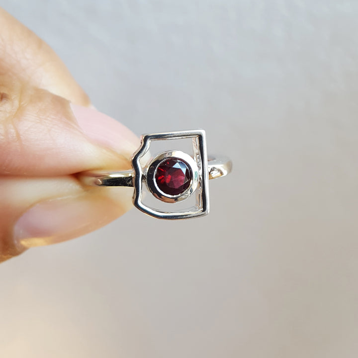 Garnet State Silhouette Ring