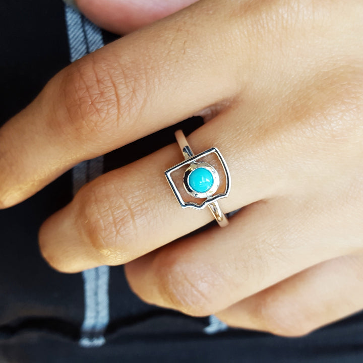 Turquoise State Silhouette Ring