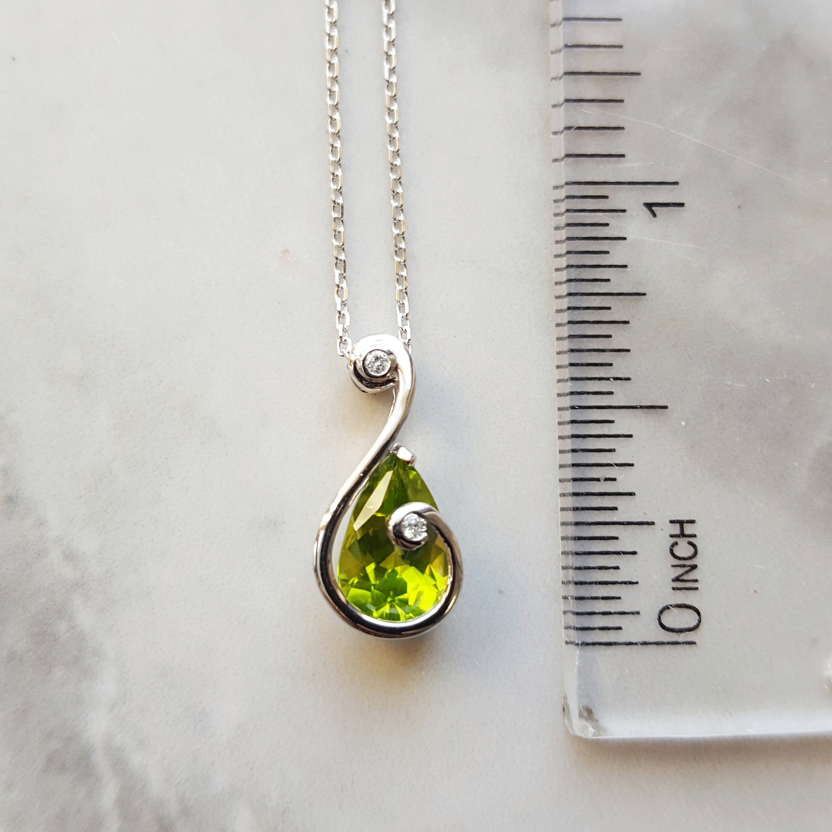 Sterling Mystic Swirl Arizona Peridot & Diamond Pendant – Sami
