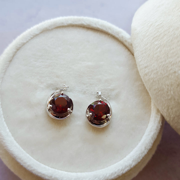 Gold and Garnet Shooting Star Earrings