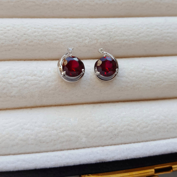 Gold and Garnet Shooting Star Earrings
