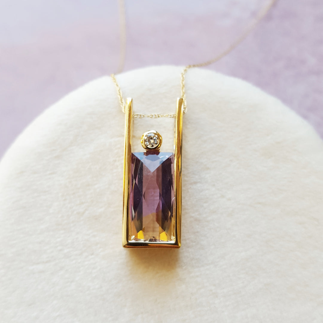 Ametrine Modern Slide Pendant