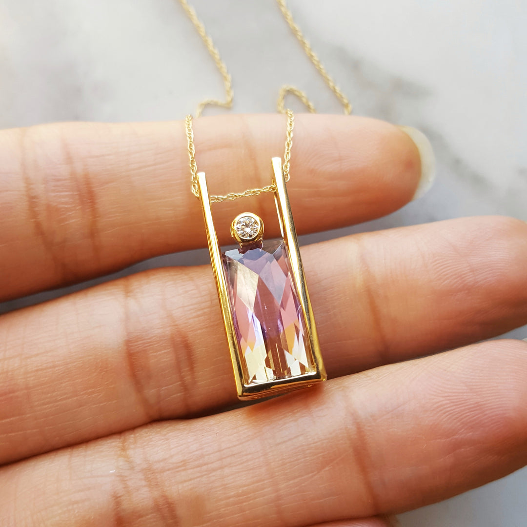 Ametrine Modern Slide Pendant