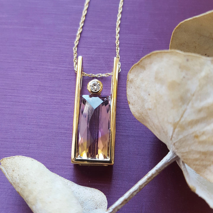 Ametrine Modern Slide Pendant