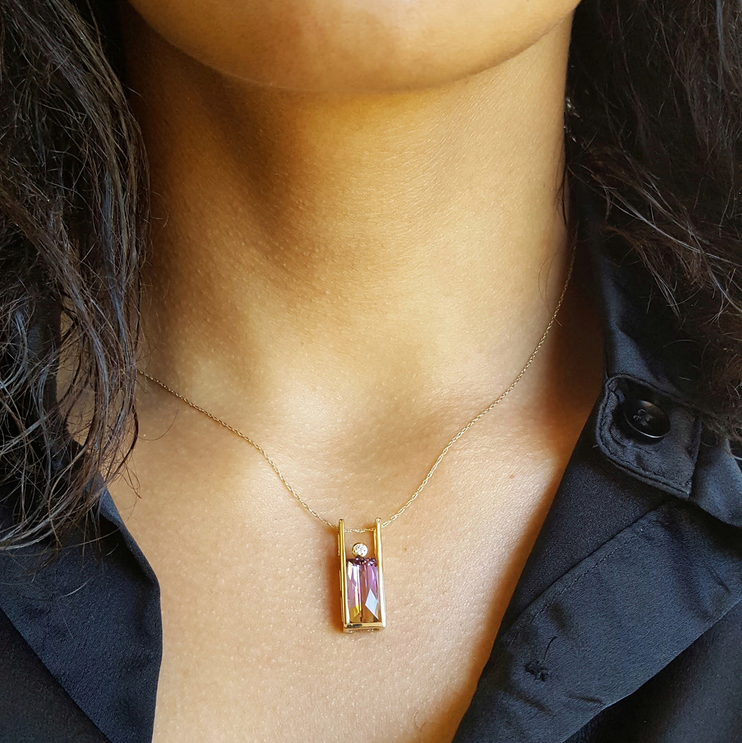 Ametrine Modern Slide Pendant