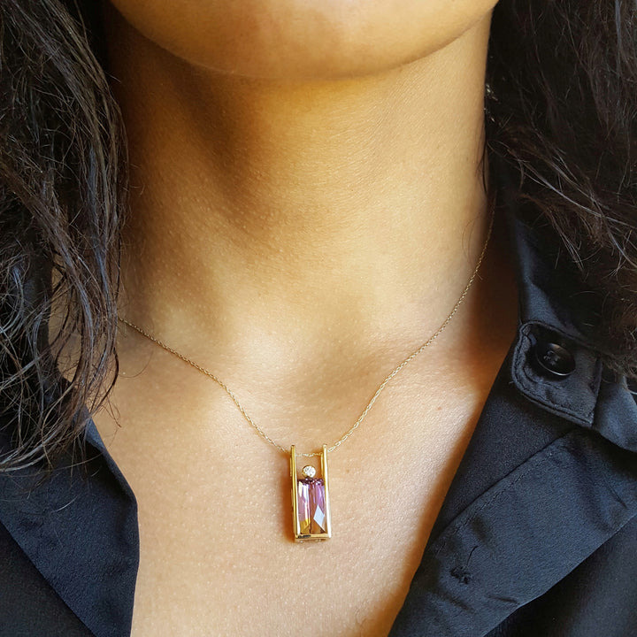Ametrine Modern Slide Pendant
