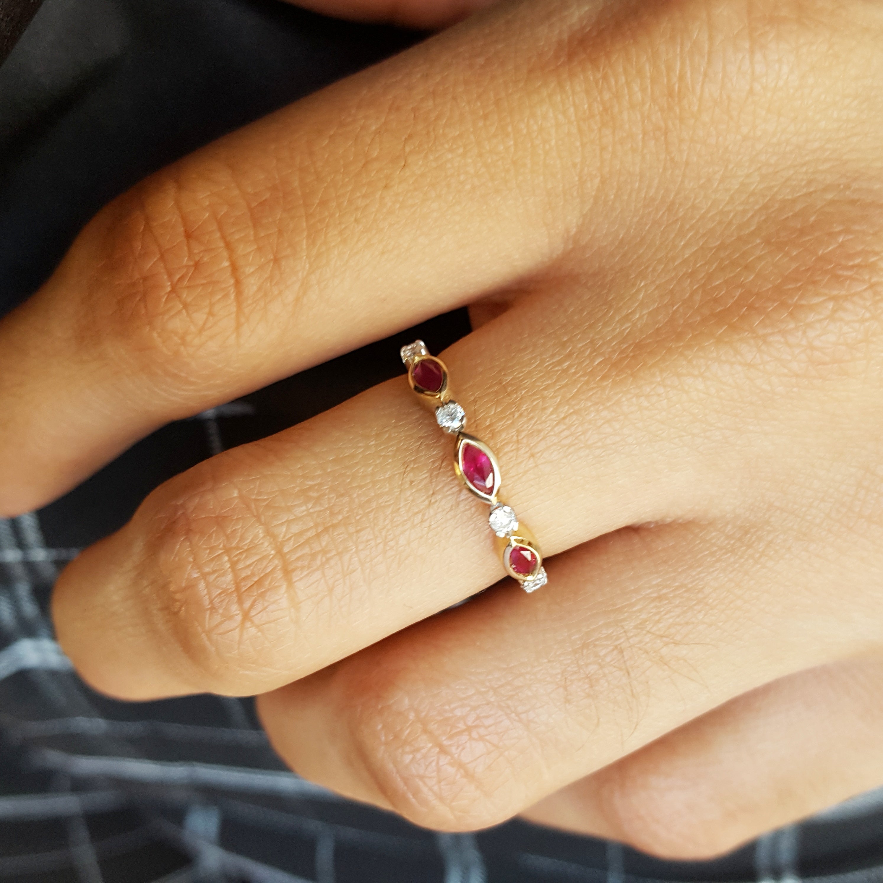 3-Stone Ruby Accent Band – Sami Fine Jewelry