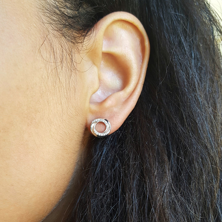 White gold Effortless Round Diamond Accent Studs