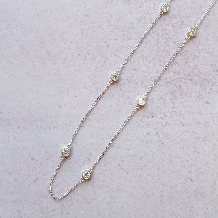 Classy Diamond-by-the-Yard White Gold Necklace