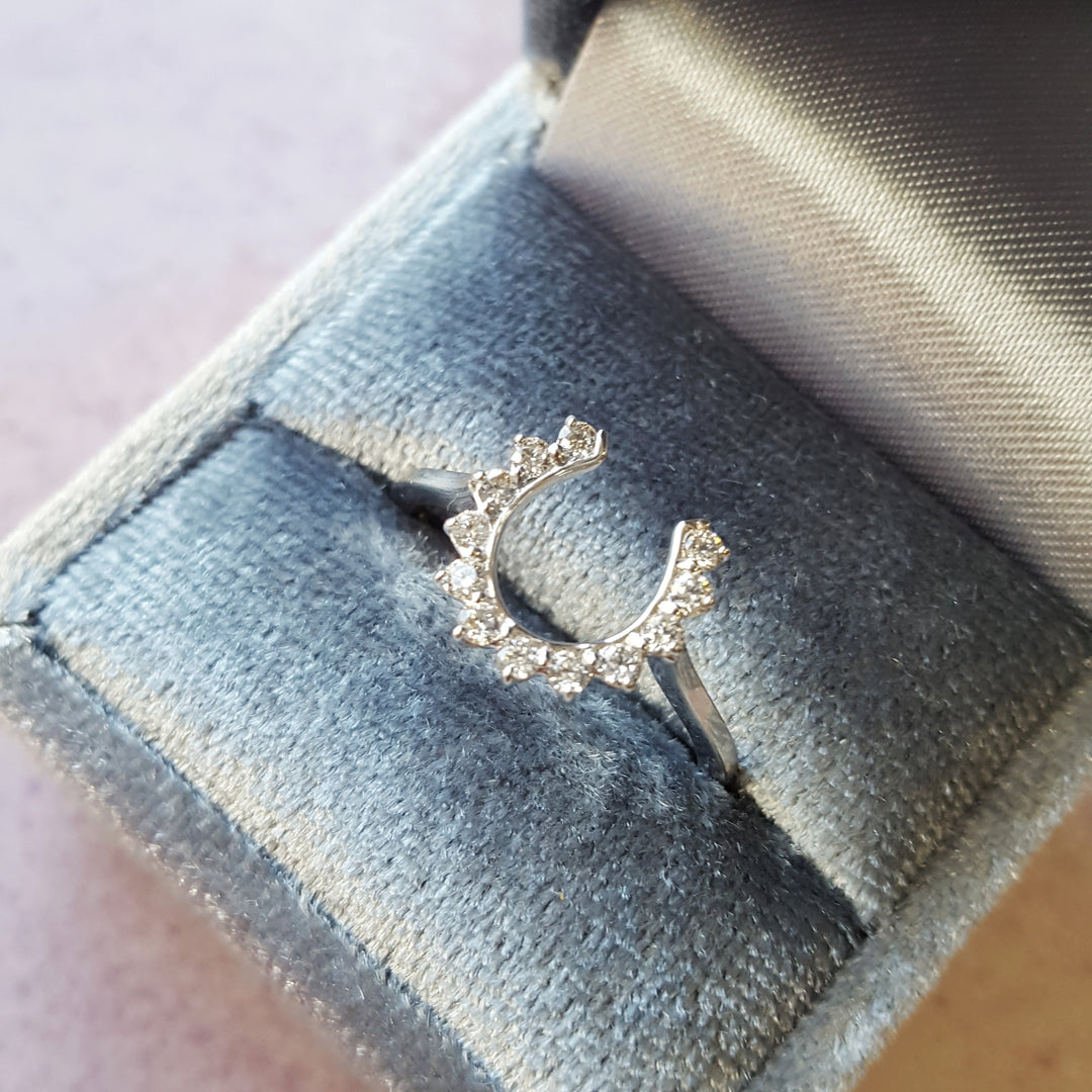 Pronged Diamond Horseshoe Ring