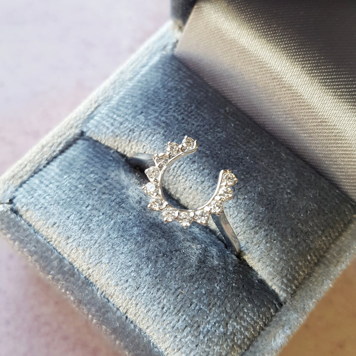 Pronged Diamond Horseshoe Ring